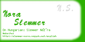 nora slemmer business card